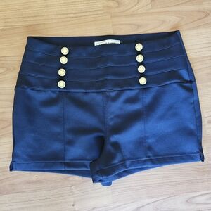 Almost Famous Blue and Gold High Waist Shorts